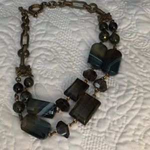 Never used beautiful dark green two tier necklace